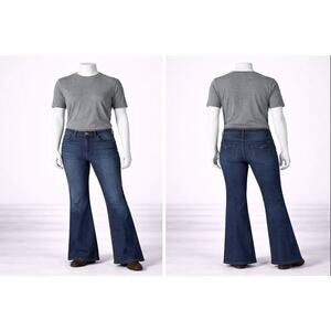 GAP Curvy Straight Super Flare Jeans Women’s 6/28A Dark Wash Denim